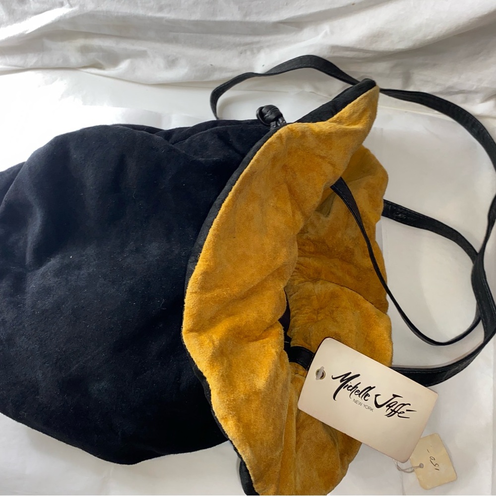 Michelle jaffe suede Black and Gold Women's Bag vintage